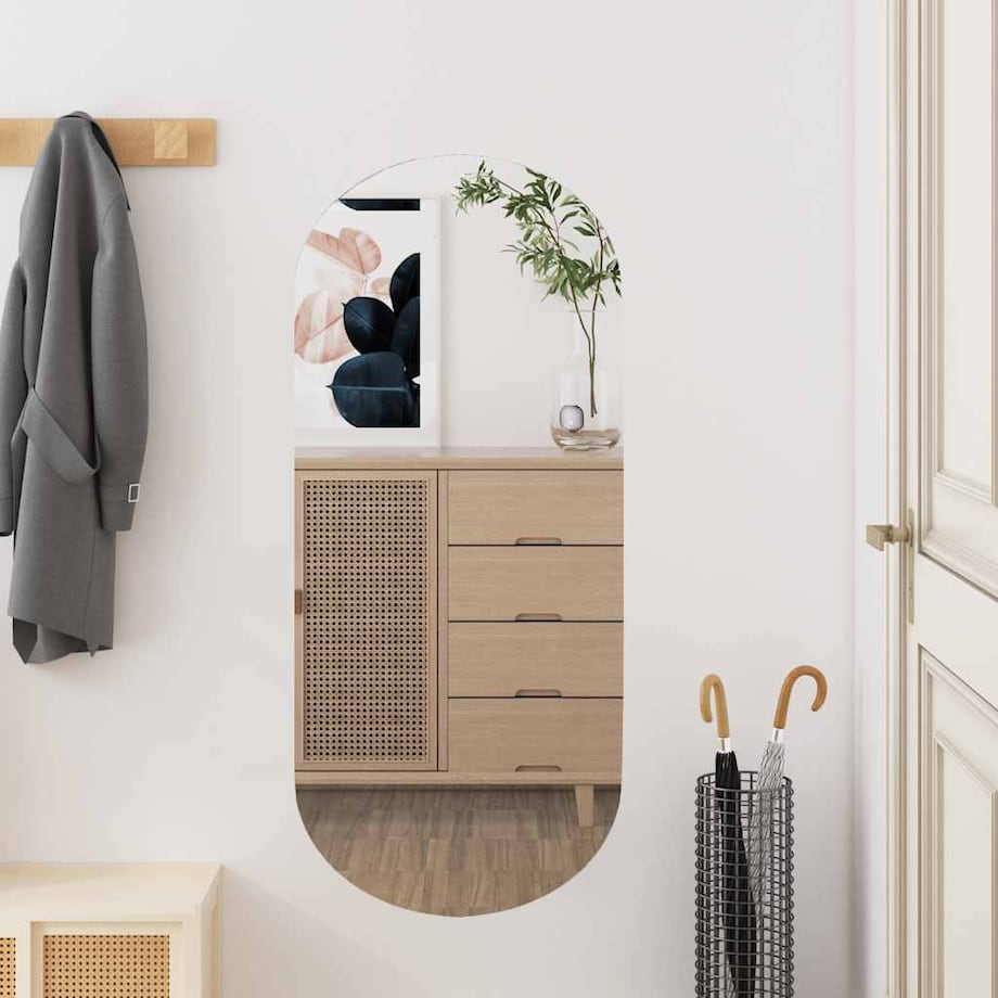 vidaXL Lustro ścienne, 35x80 cm, szklane, owalne