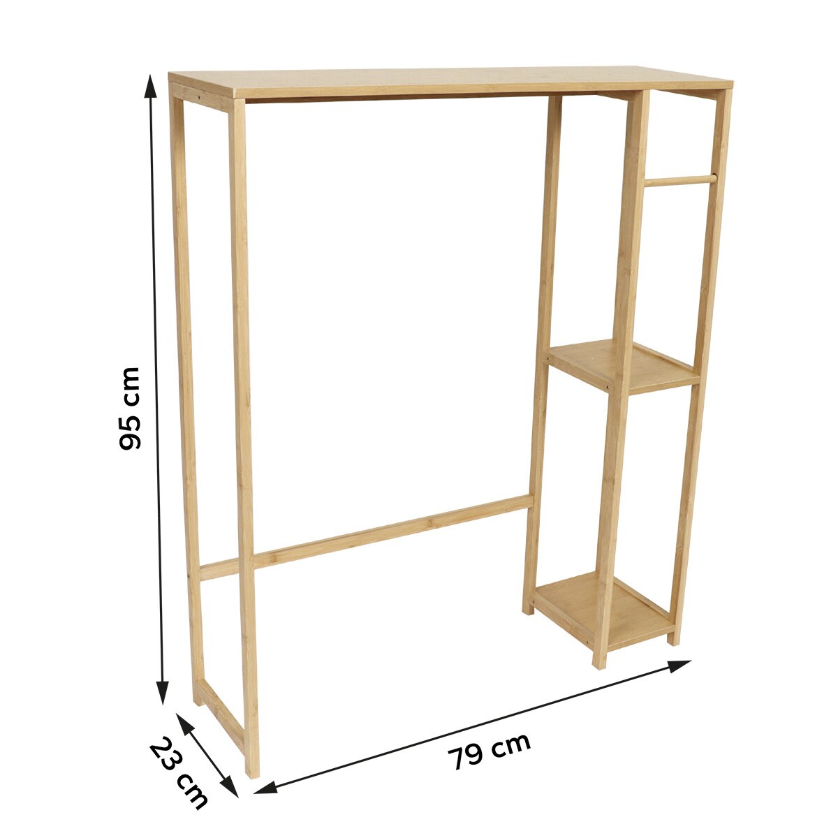 Regał nad pralkę toaletę TRINIDAD, bambus/MDF, 79 x 23 x 95 cm