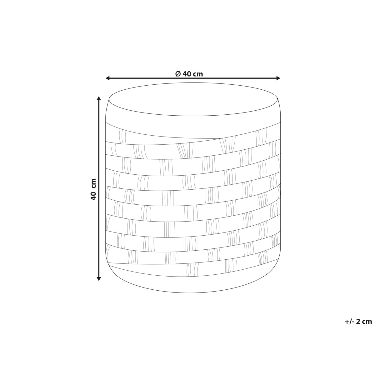 Puf pleciony ⌀ 40 cm naturalny BASSLET