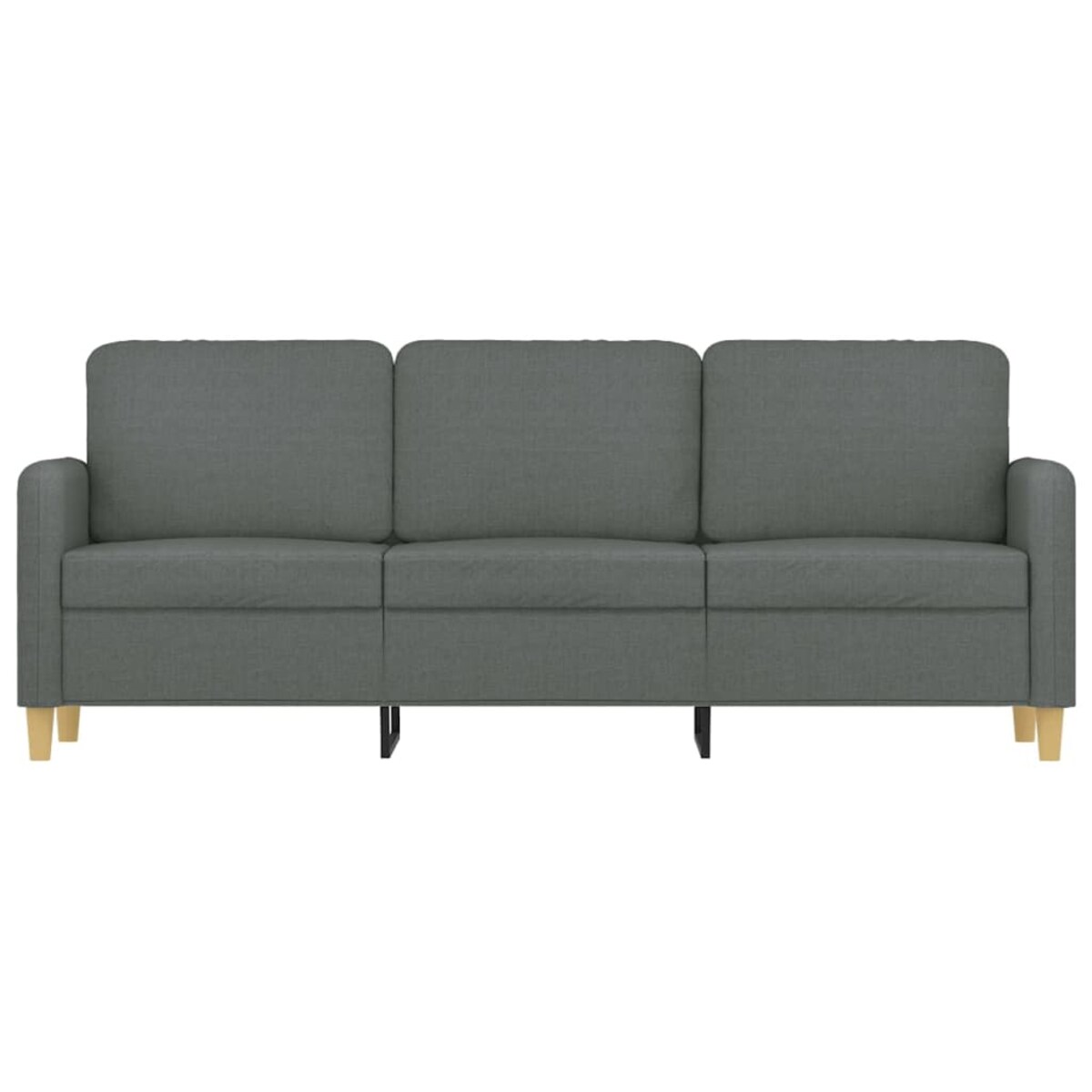 vidaXL Sofa 3-osobowa, ciemnoszara, 180 cm, tapicerowana tkaniną
