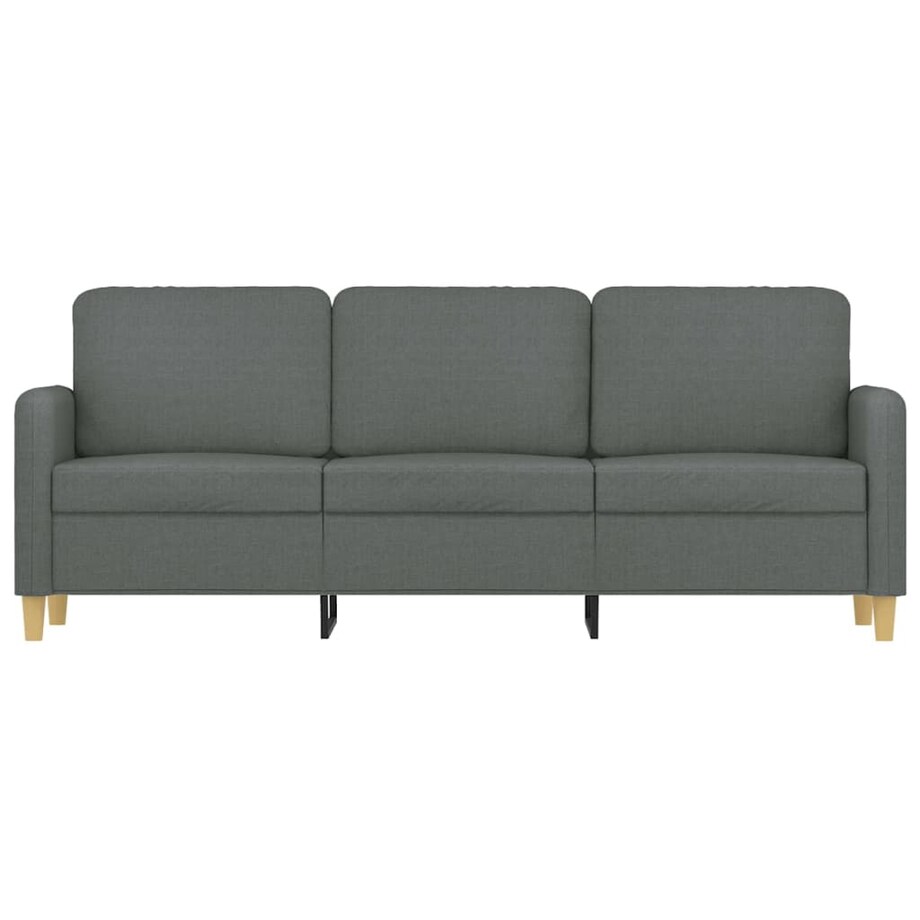 vidaXL Sofa 3-osobowa, ciemnoszara, 180 cm, tapicerowana tkaniną