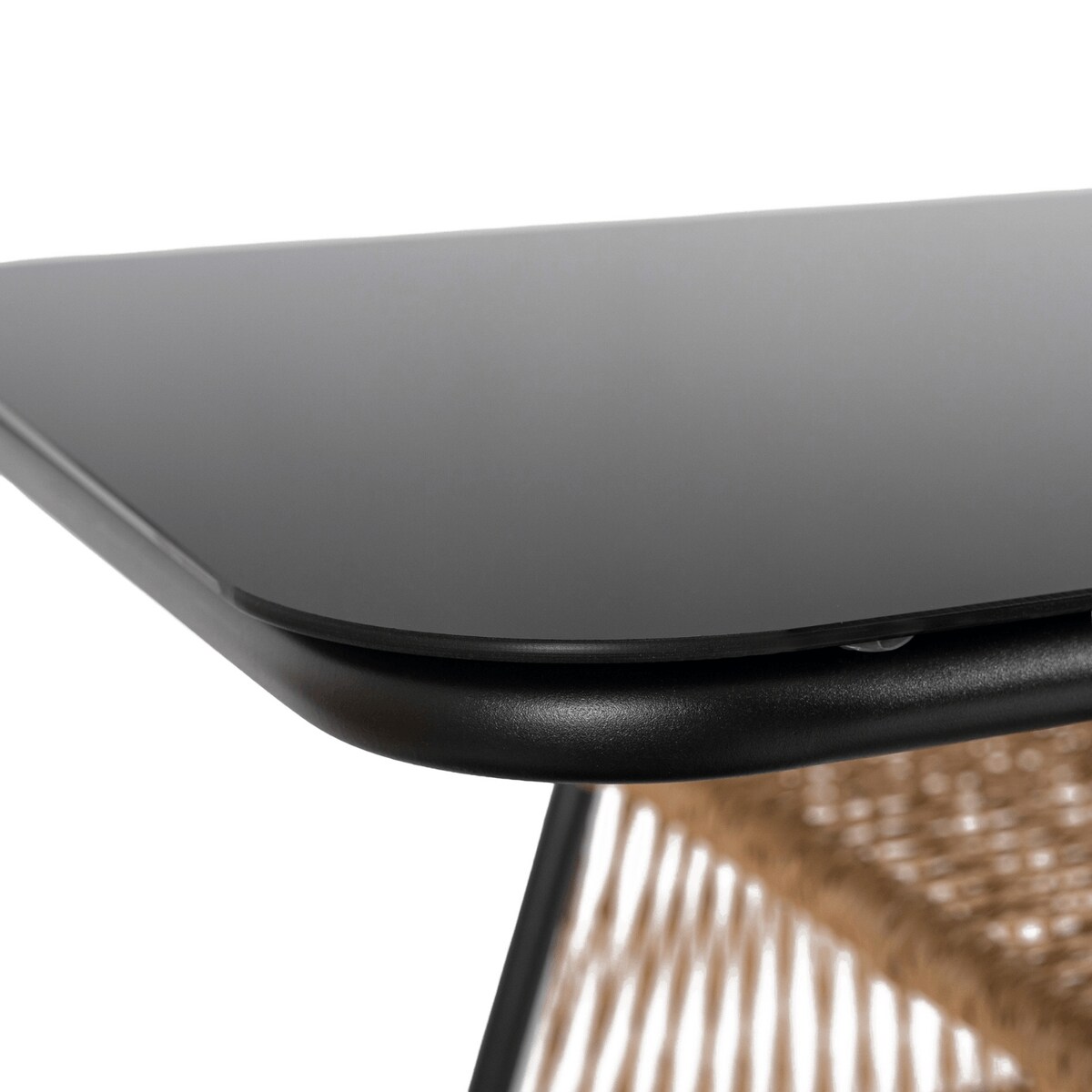 Zestaw 2 Krzesła Ogrodowe I Stolik Rattan Na Ogród Balkon Taras Brąz TRISTE