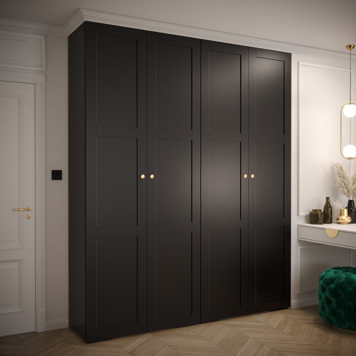 Szafa przesuwna Garderoba MANHATTAN RYFEL 10 200 gł. 47 czarny