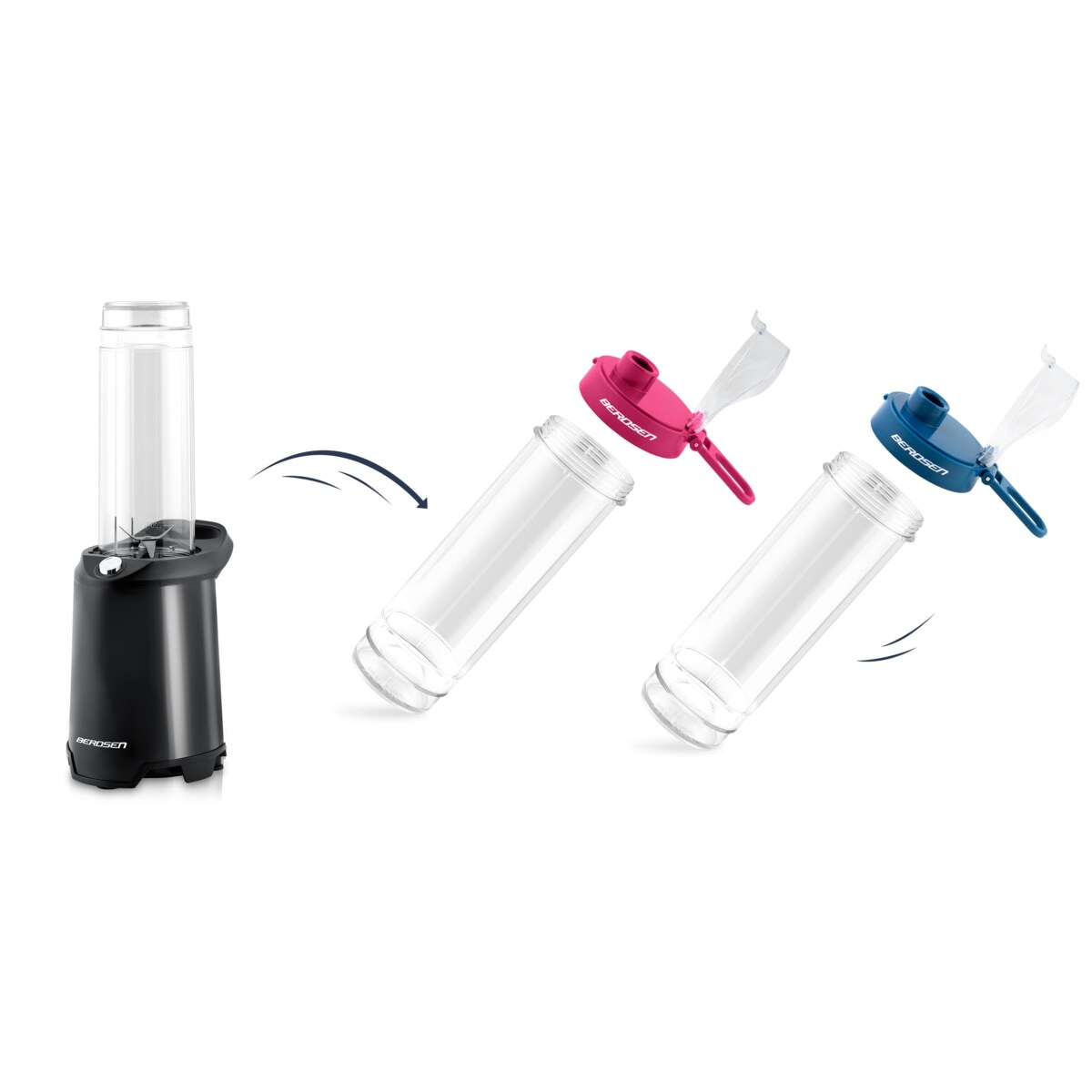 Blender kielichowy smoothie do koktajli Berdsen 700w + 2 butelki 0,57l