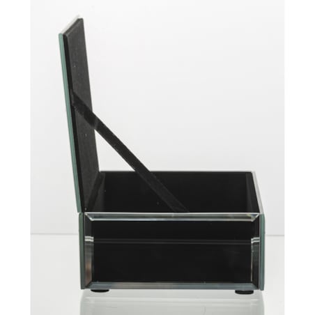 Szkatułka szklana na biżuterię 16x12x6 cm Srebrny Liść