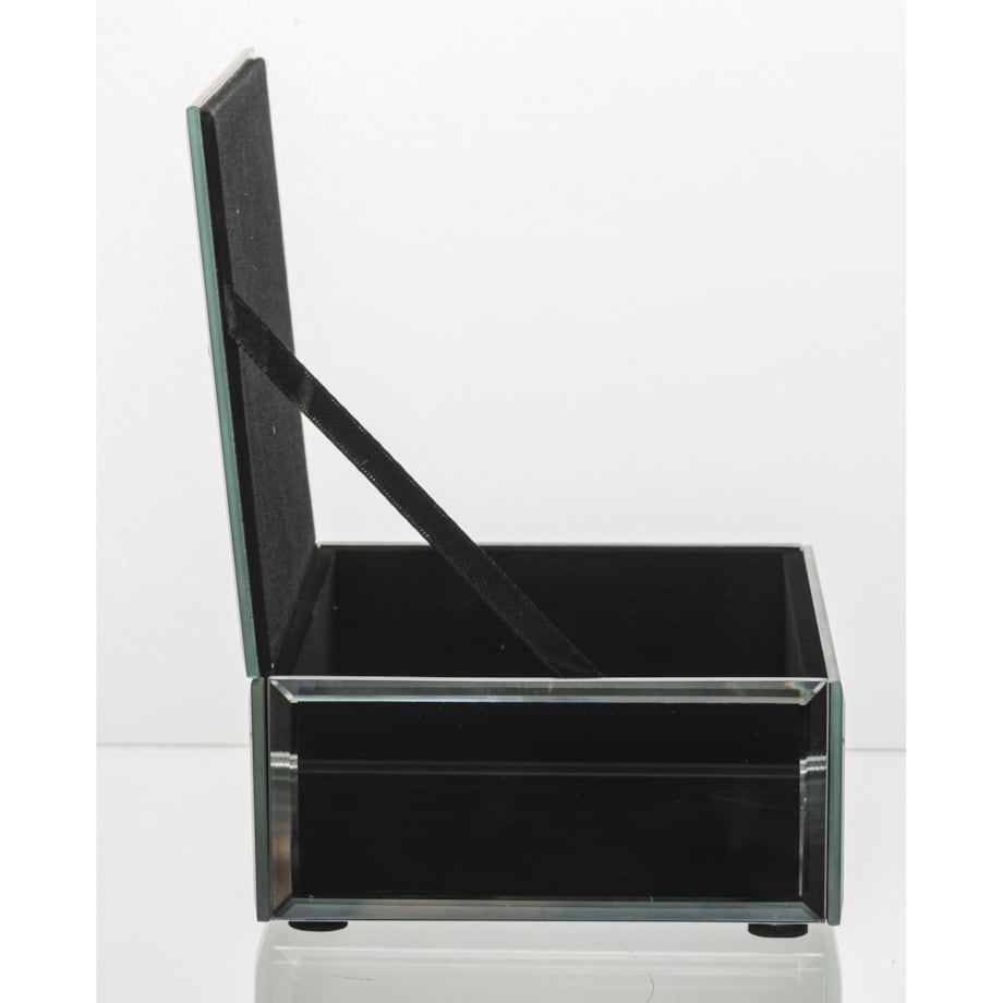 Szkatułka szklana na biżuterię 16x12x6 cm Srebrny Liść