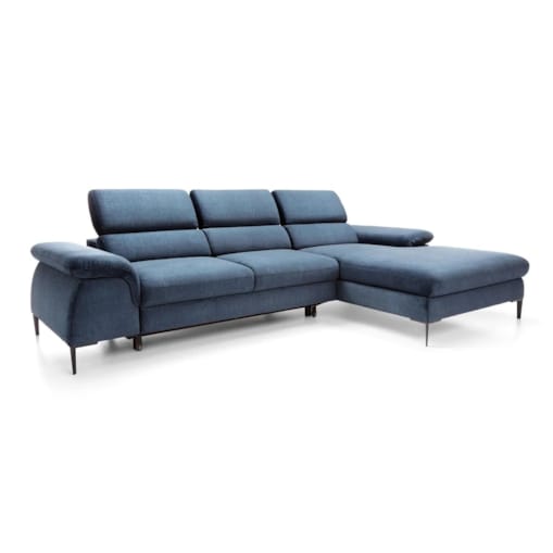 Narożnik z funkcją spania SIMON M granatowy prawy/lewy