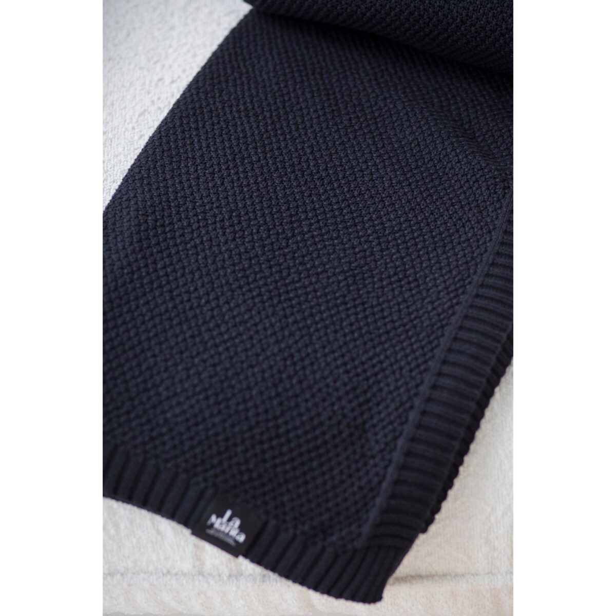 Pled pleciony czarny, 130 x 160 cm, La Manta