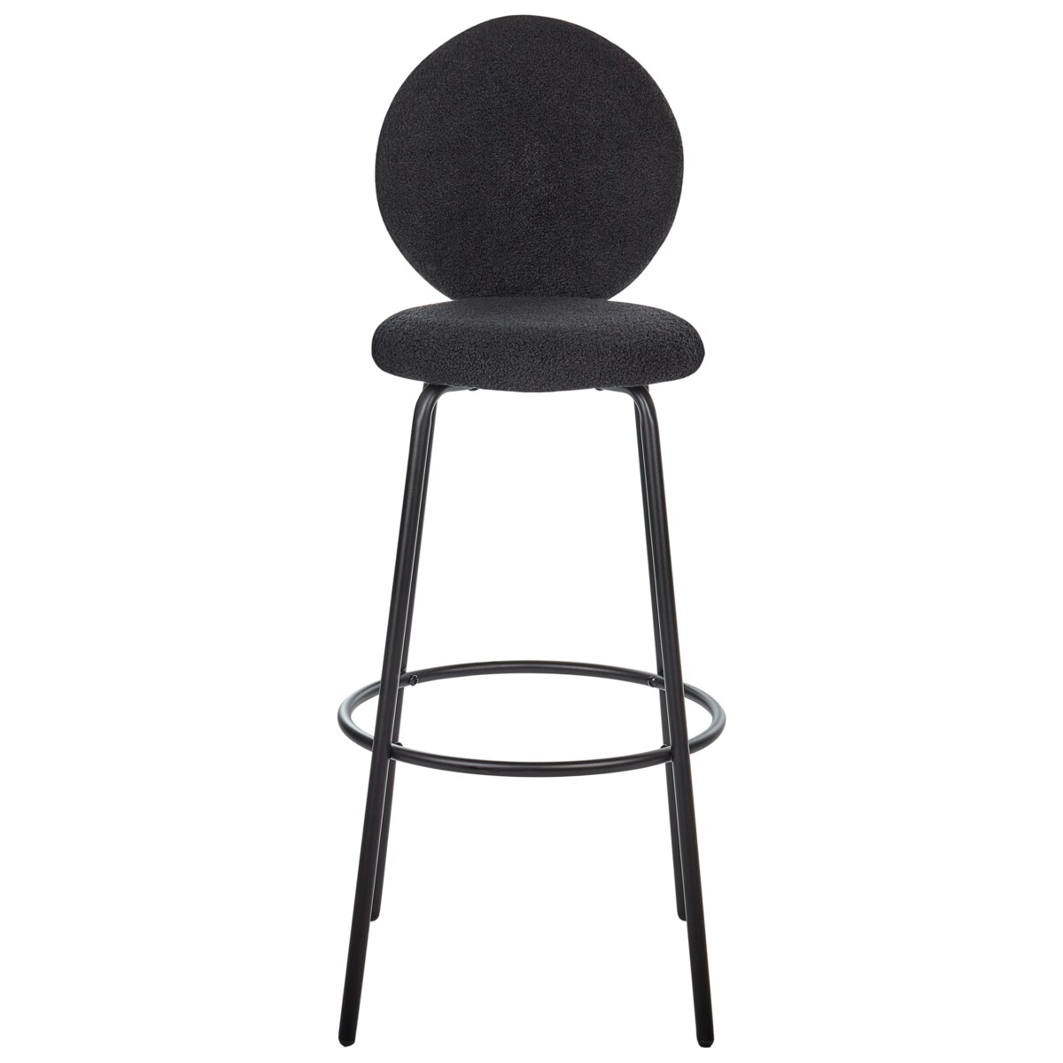 Zestaw 2 krzeseł barowych EMERY Boucle Czarny