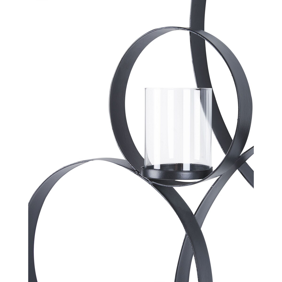 Świecznik ścienny metalowy 80 cm czarny BURU