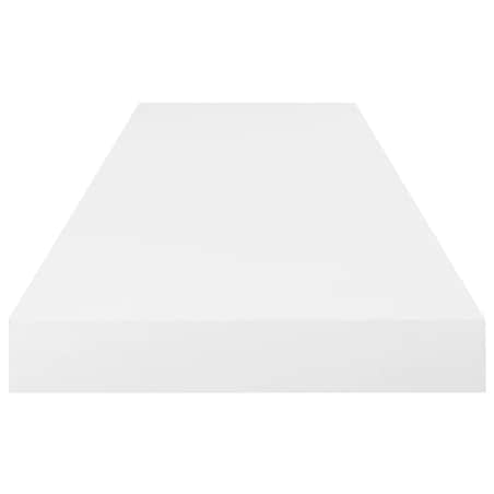 vidaXL Półki ścienne, 2 szt, wysoki połysk, białe, 80x23,5x3,8 cm, MDF