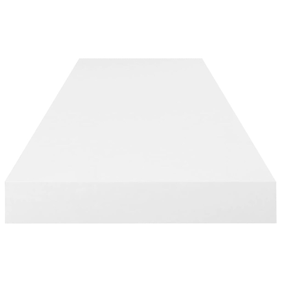 vidaXL Półki ścienne, 2 szt, wysoki połysk, białe, 80x23,5x3,8 cm, MDF