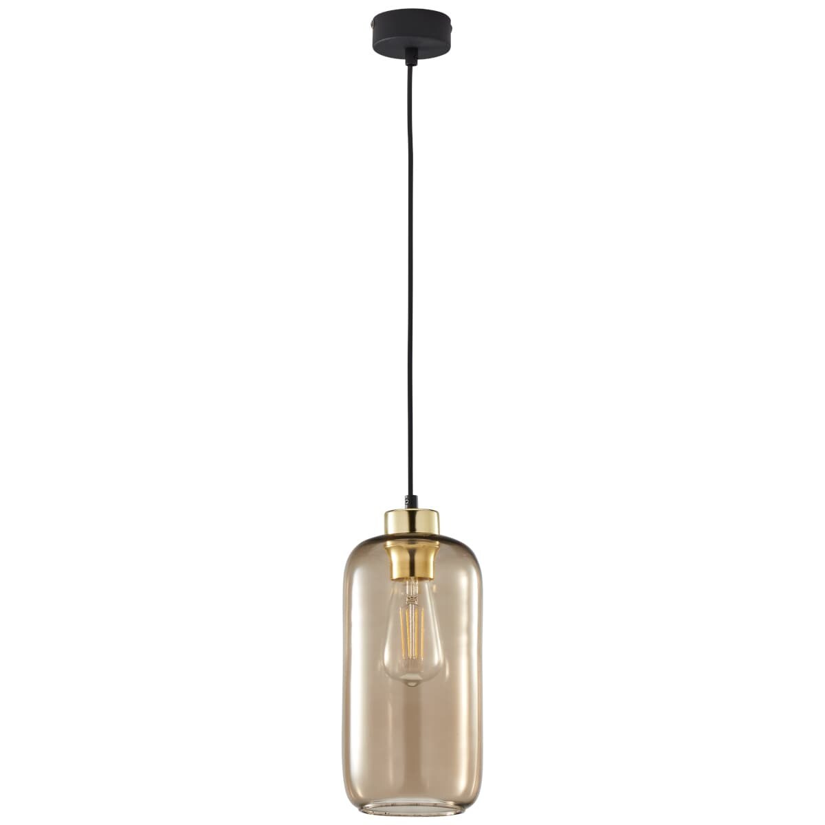Owalna lampa wisząca loft Marco 3314 TK Lighting szklana brązowa czarna