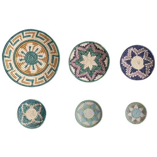 Zestaw 6 dekoracji ściennych z trawy morskiej wielokolorowy NAMDINH