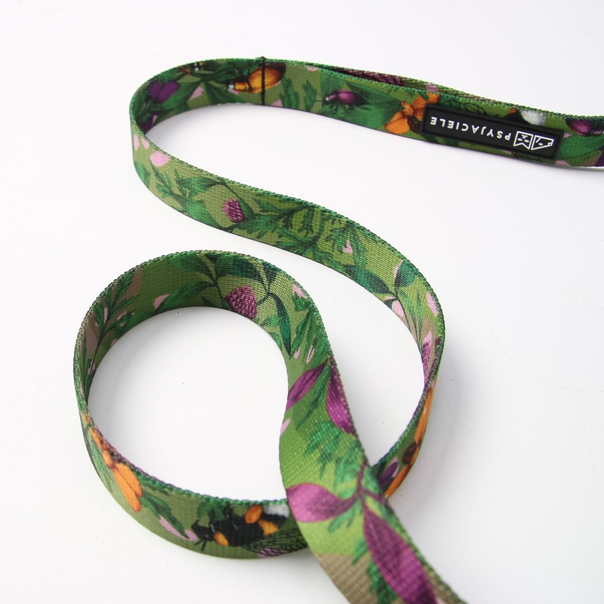 Smycz przepinana dla psa lub kota "Bug off" - Szerokość taśmy: 15mm, Rozmiar: S oraz Rodzaj: Mini karabinek