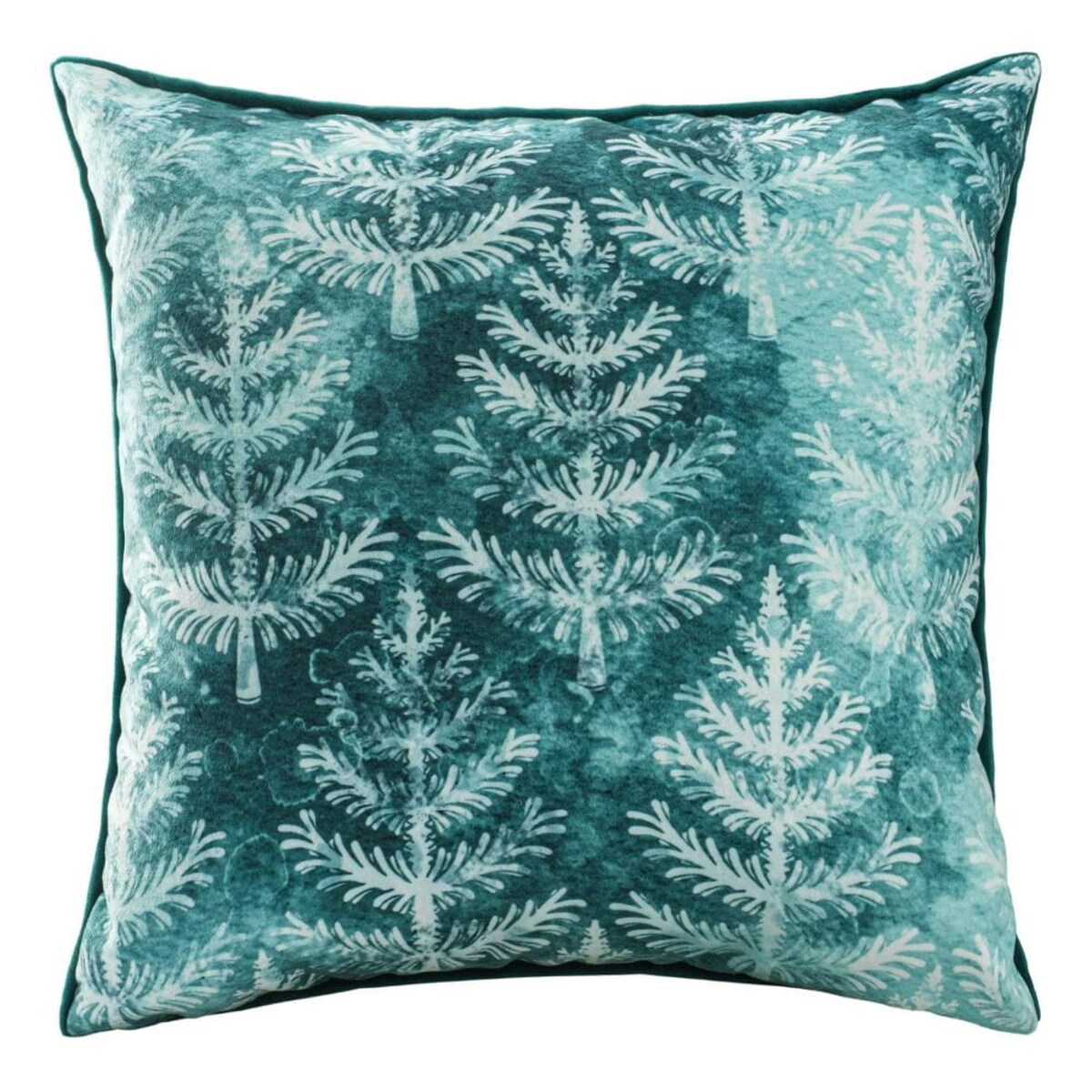 Poszewka dekoracyjna świąteczna 43x43 zielona, drzewa