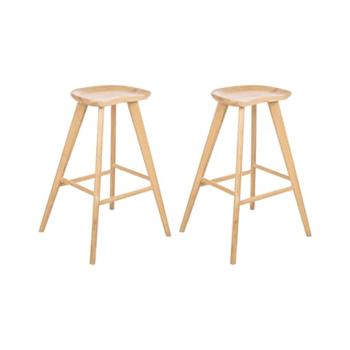 Zestaw 2 hokerów barowych CANDO Jasnobrązowy