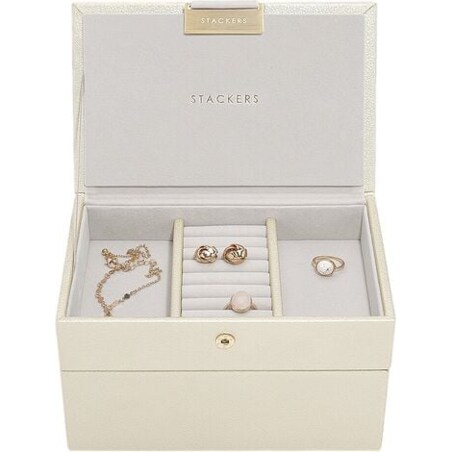 Szkatułka na biżuterię Stackers podwójna mini perłowa