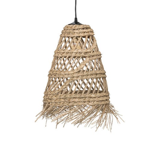 Lampa boho wisząca z plecionki ze słomy LAHYS, Ø 28 cm