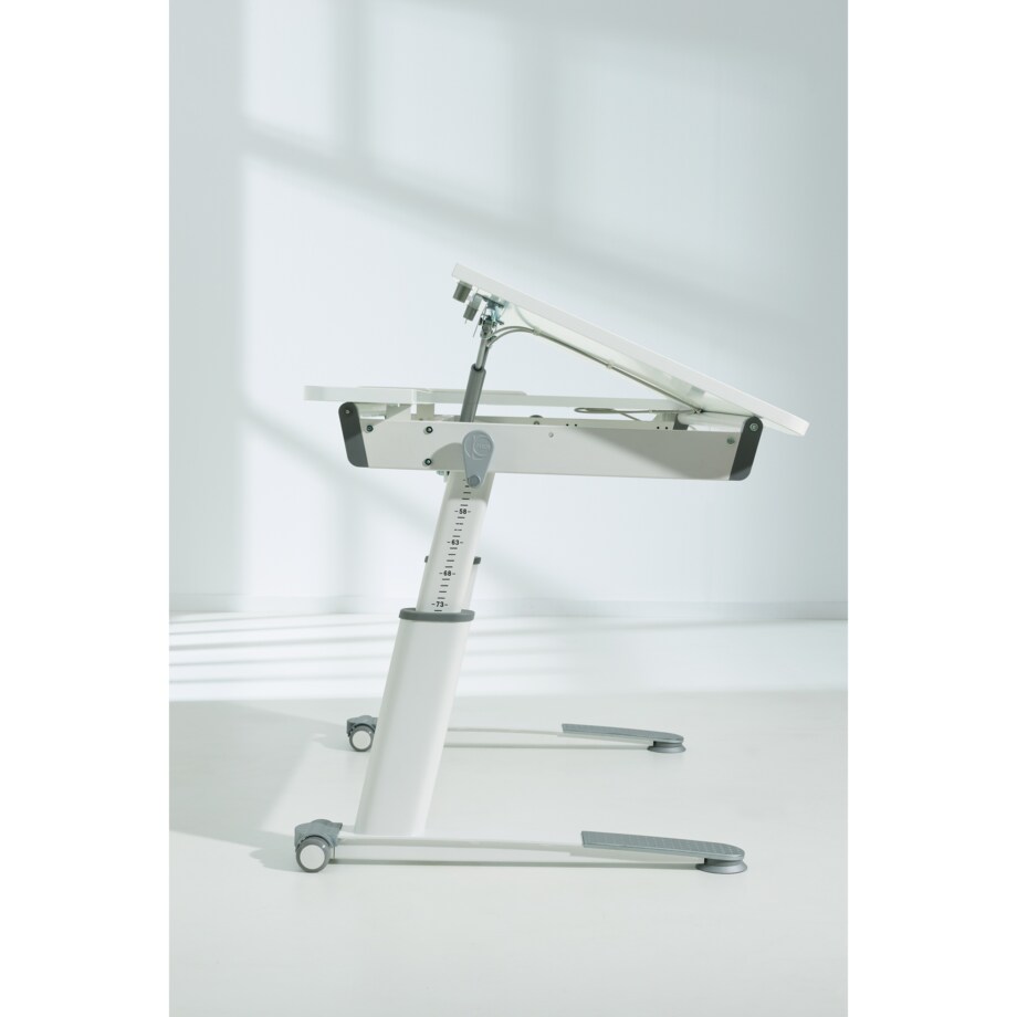 Ergonomiczne, regulowane biurko PAIDI JARO 120 cm – kredowa biel (wersja prawa)