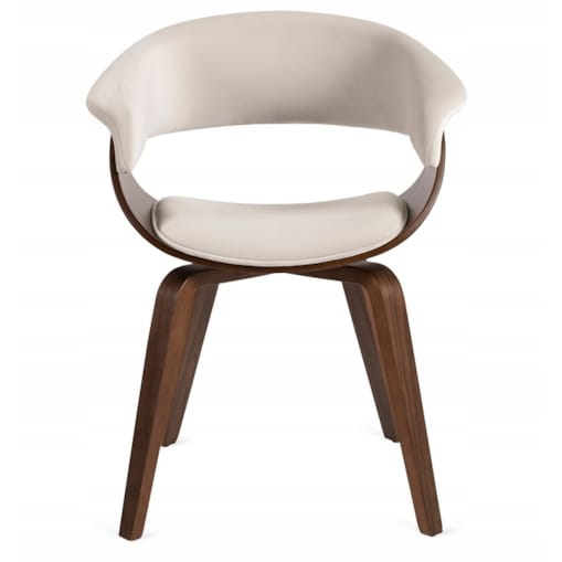 Krzesło Tapicerowane Drewniane Welurowe Kuchenne Do Salonu Beż Orzech GARY