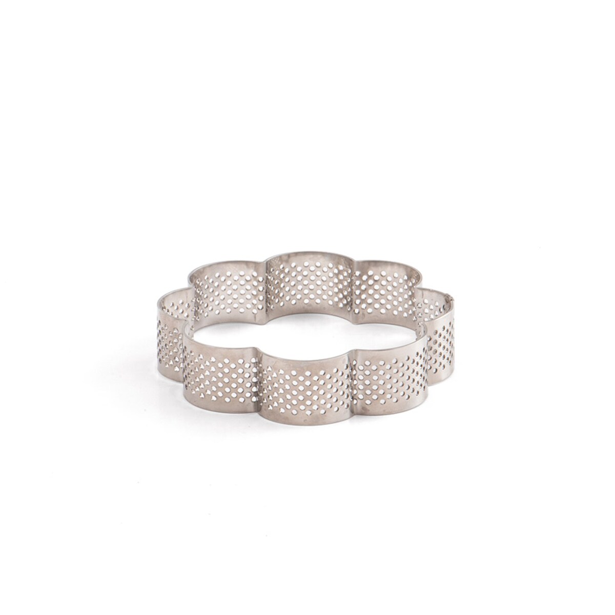 Decora Rant perforowany do tartaletek FLOWER 9x9x2 cm - stal nierdzewna