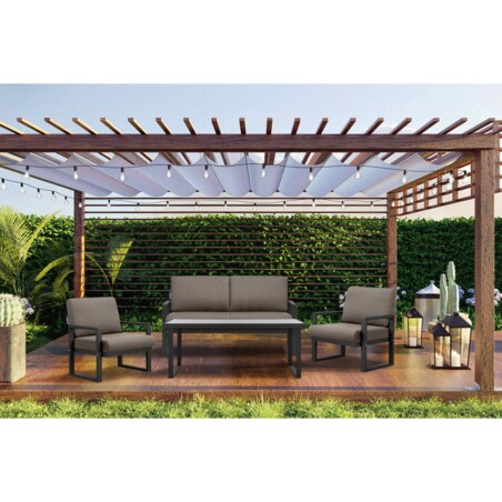 KONSIMO FRENA Fotel ogrodowy stalowy w stylu loft, czarny