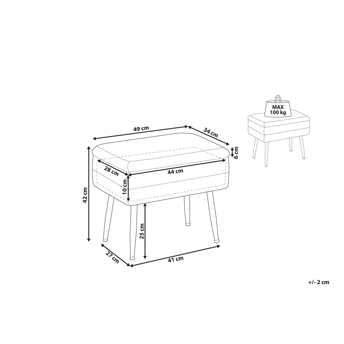 Ławka ze schowkiem do sypialni ciemnozielona ODESSA