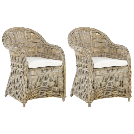 Zestaw 2 foteli ogrodowych rattanowy naturalny SUSUA