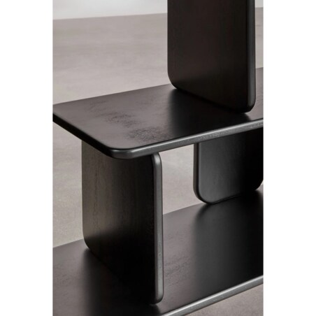 Regał z drewna mango czarmy Agathe 190x140 cm