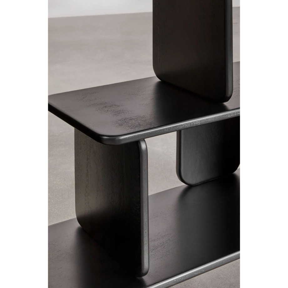 Regał z drewna mango czarmy Agathe 190x140 cm