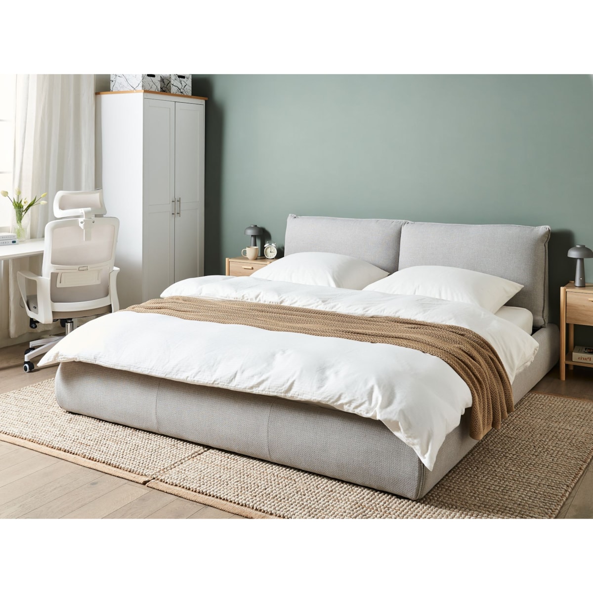 Łóżko VINAY 180 x 200 cm Szary