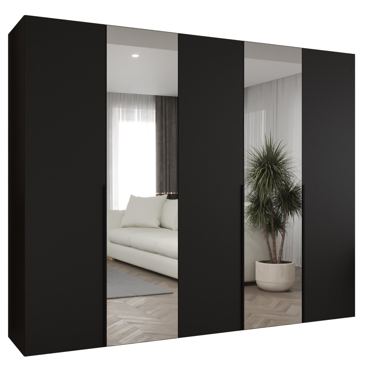 Szafa uchylna otwierana ALICANTE 2 250 wys. 202 cm Czarny + u. Czarny