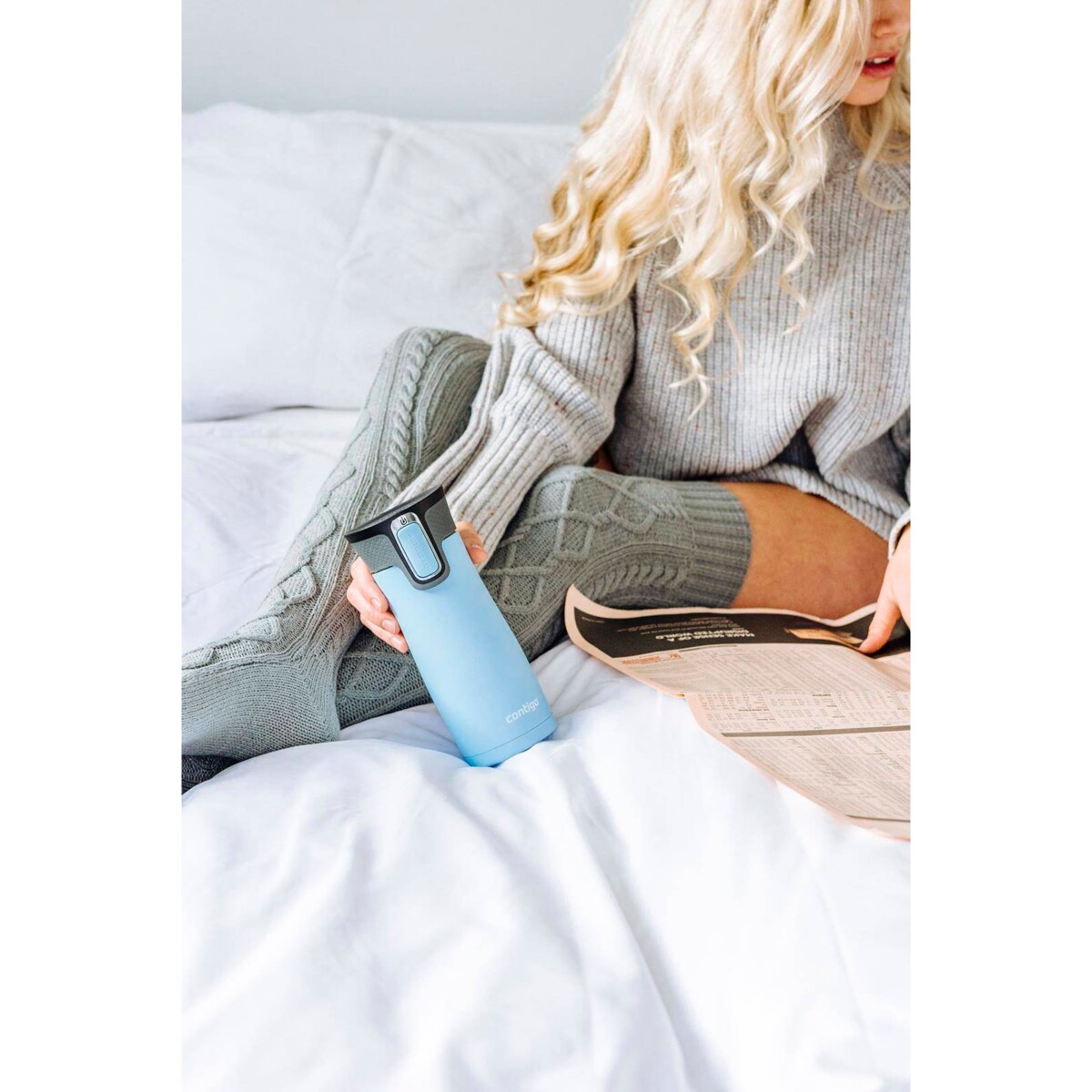 Kubek termiczny Contigo West Loop 2.0 470ml - błękitny mat