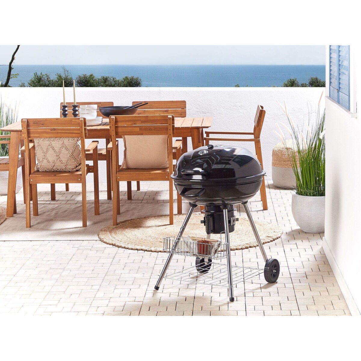 Grill węglowy kulisty czarny MARAPI