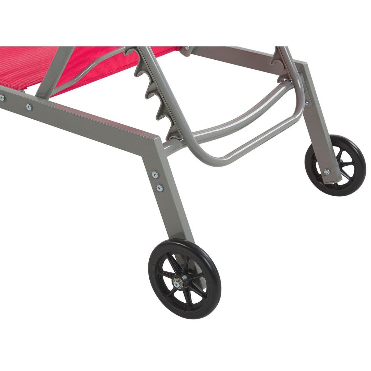 Leżak ogrodowy na kółkach czerwony LEVANZO