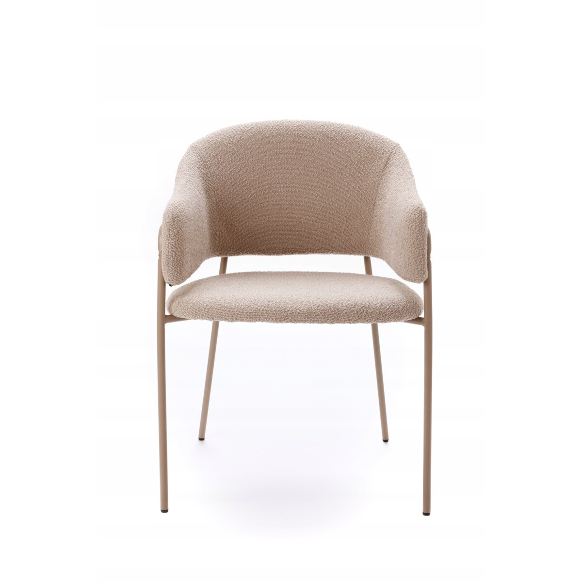 ZESTAW 2 SZTUK Krzesła ORANO Boucle Beżowe Metalowa Rama JAPANDI Jadalnia