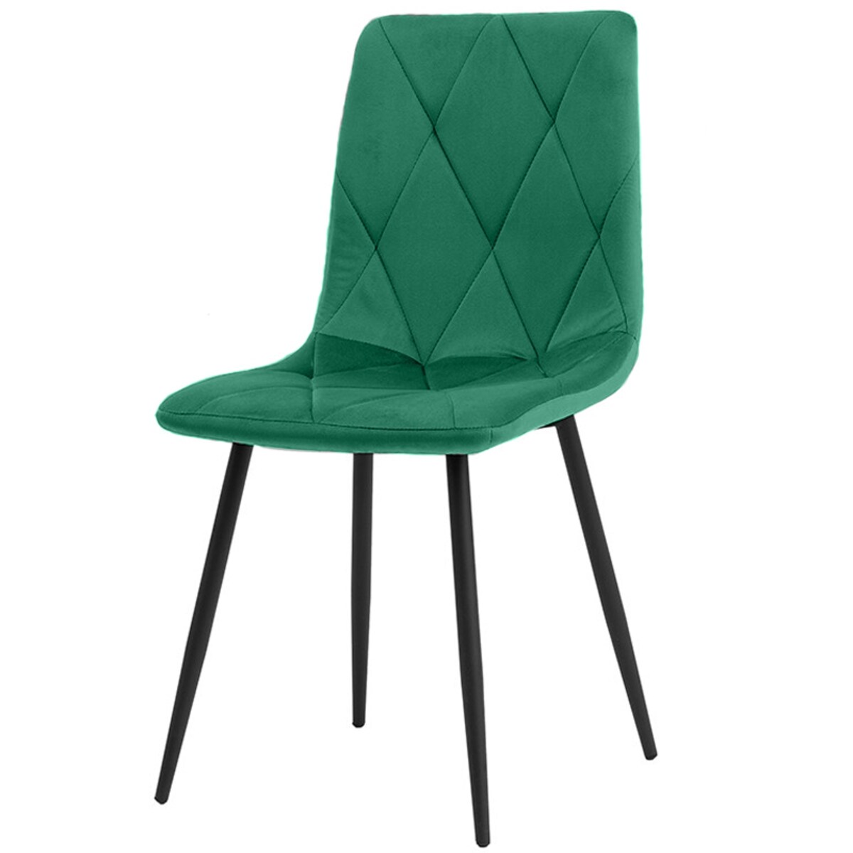 Krzesło tapicerowane welurowe pikowane zielone do salonu jadalni