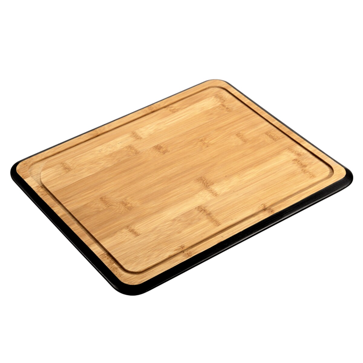 Bambusowa deska do krojenia z czarną obwódką i rowkiem