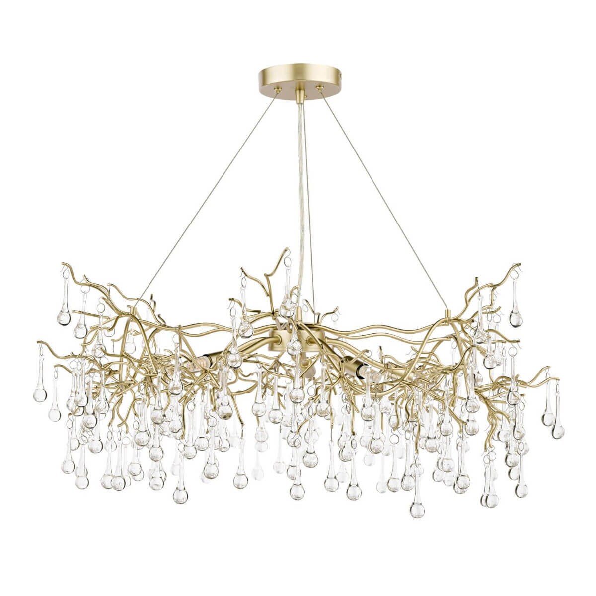 Wiszący żyrandol gałęzie Willow LA3756144-Q Laura Ashley krople przezroczysty złoty