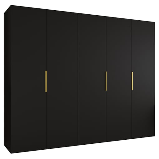 Szafa uchylna otwierana MARBELLA 1 250 wys. 202 cm Czarny + u. Złoty