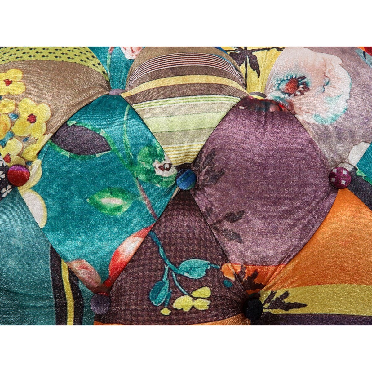 Fotel patchwork żółty CHESTERFIELD