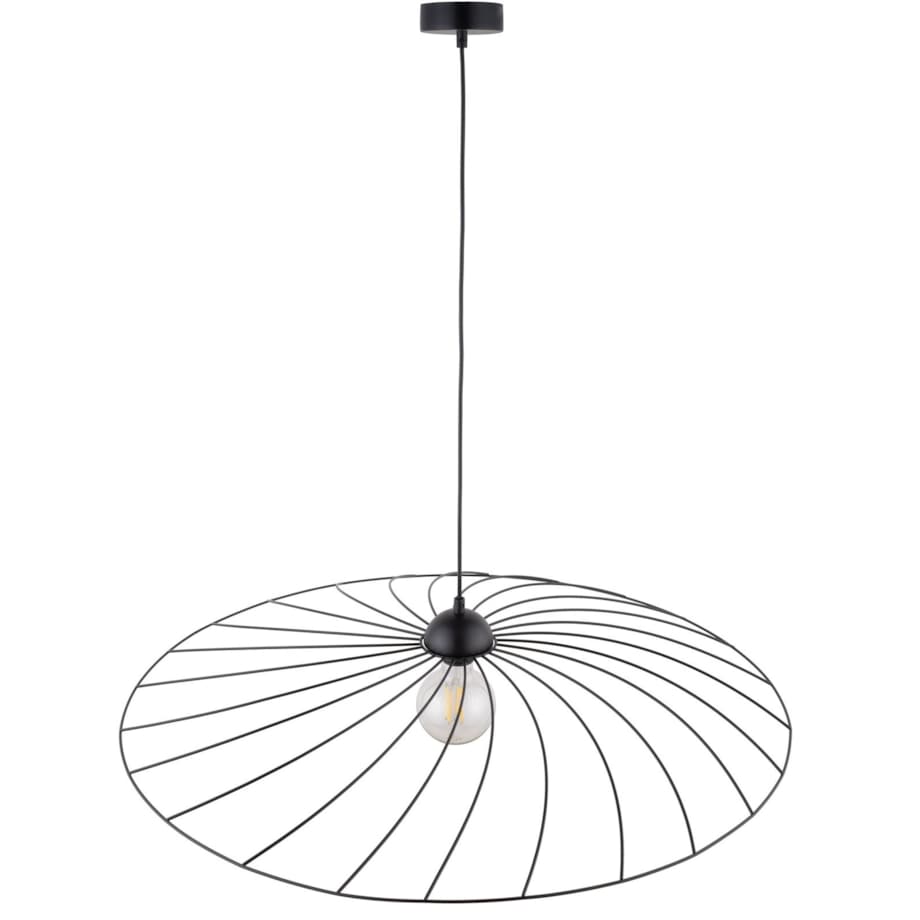 Wisząca lampa druciana Panama czarny zwis do sypialni