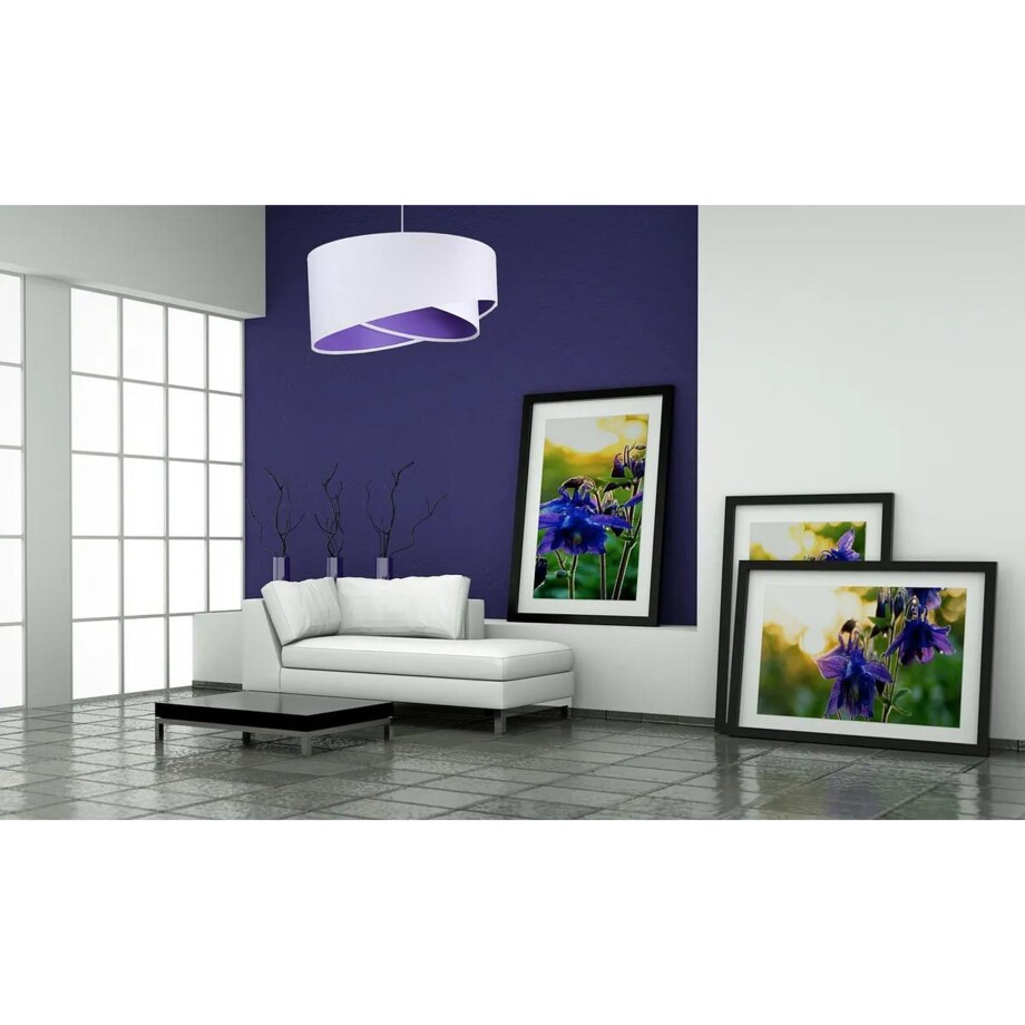 Lampa wisząca GEMSTONE WHITE biała/ciemnofioletowa