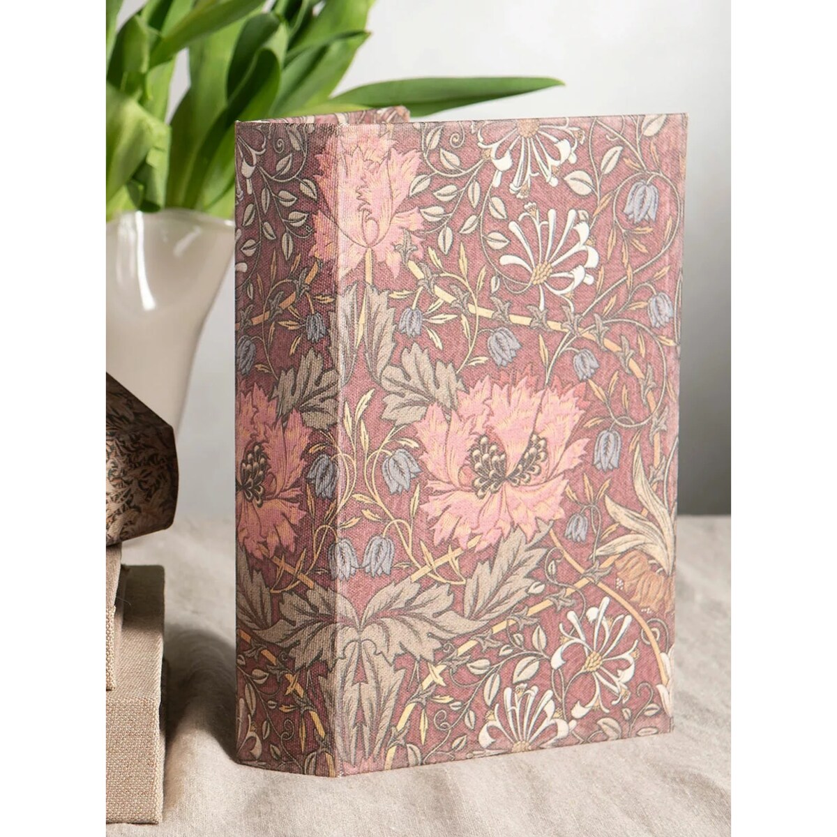 PUDEŁKO KSIĄŻKA FAŁSZYWA z kwiatami 26X16cm ORGANIZER NA BIŻUTERIĘ filcowy