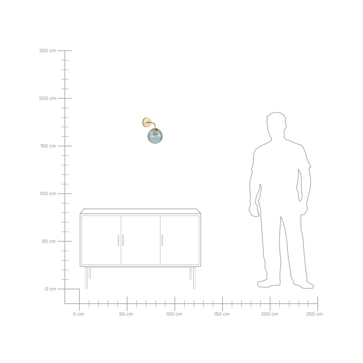 Lampa ścienna metalowa niebieska BOOMI