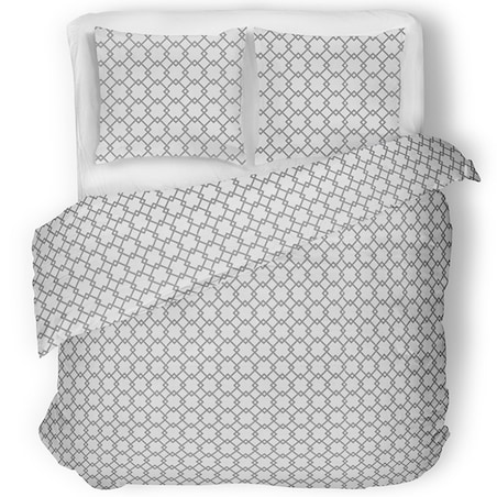 RENA komplet pościeli z bawełny, szary/biały, 160x200