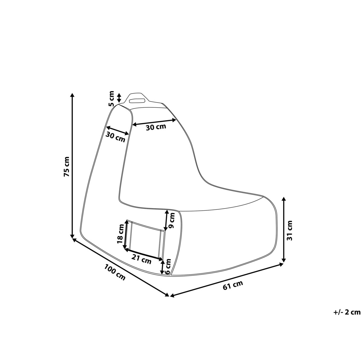 Pufa fotel czarny SIESTA