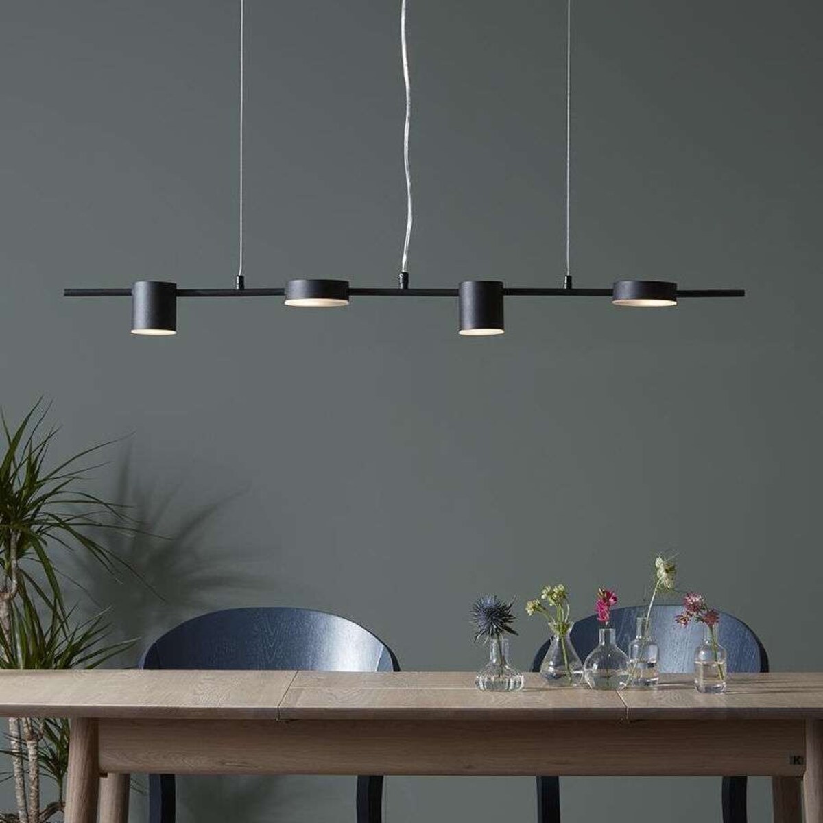 LAMPA wisząca ROW 107746 Markslojd metalowa OPRAWA tuby ZWIS na listwie art deco czarny