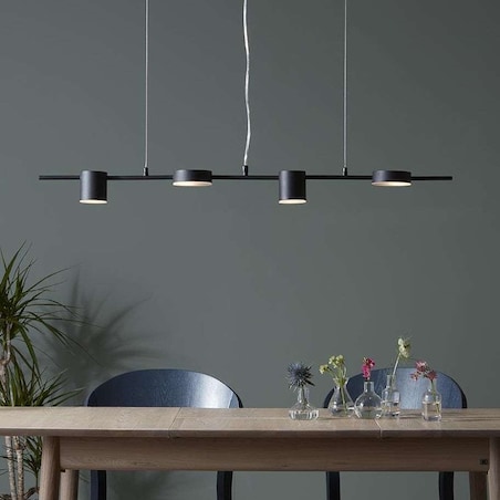 LAMPA wisząca ROW 107746 Markslojd metalowa OPRAWA tuby ZWIS na listwie art deco czarny